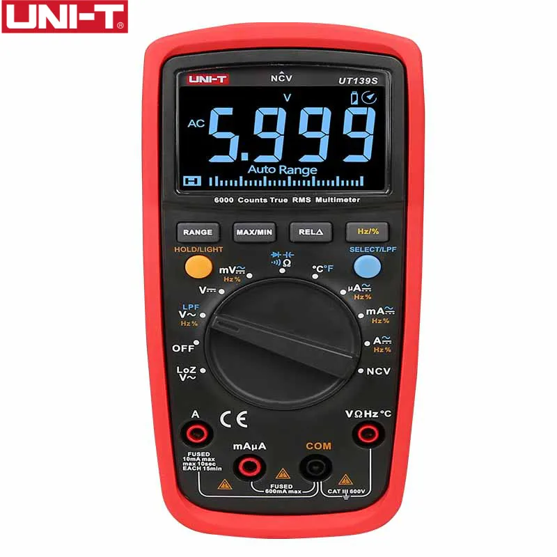 Unit-multímetro Profissional Ut139s True Rms Multímetros Digitais Sonda de Temperatura Lpf Pass Filtro Low Pass
