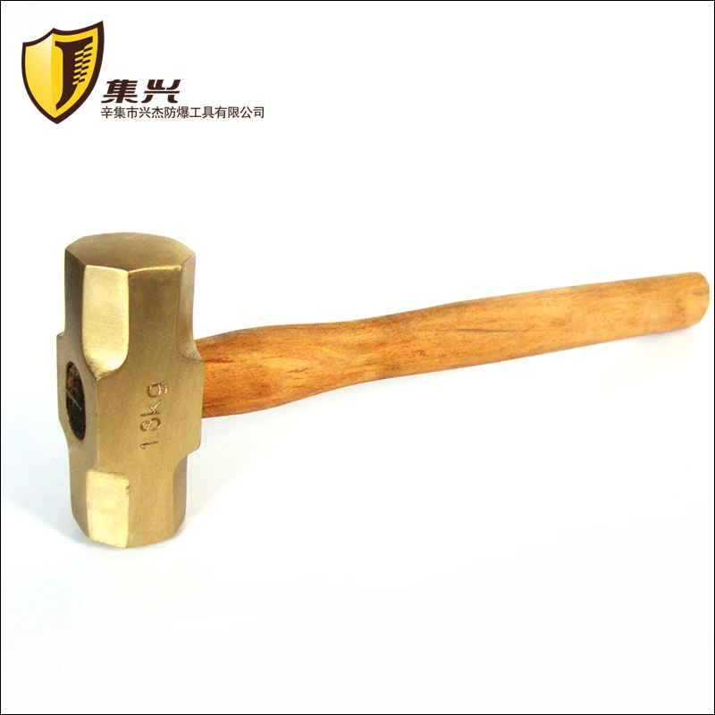 6.3kg/14lb Brass Sledge hammer with wooden handle,Brass octagonal hammer with wooden handle