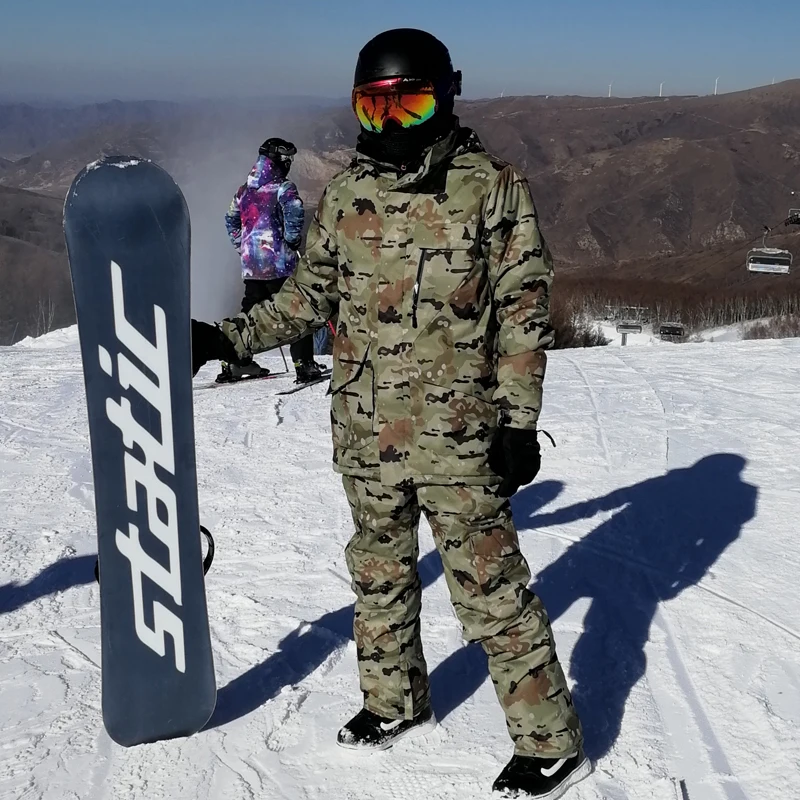 High-quality Camouflage Ski Suit Sets Jacket+Pants Warm Waterproof Windproof  Climbing Mountain Outdoor Snowboarding Clothes