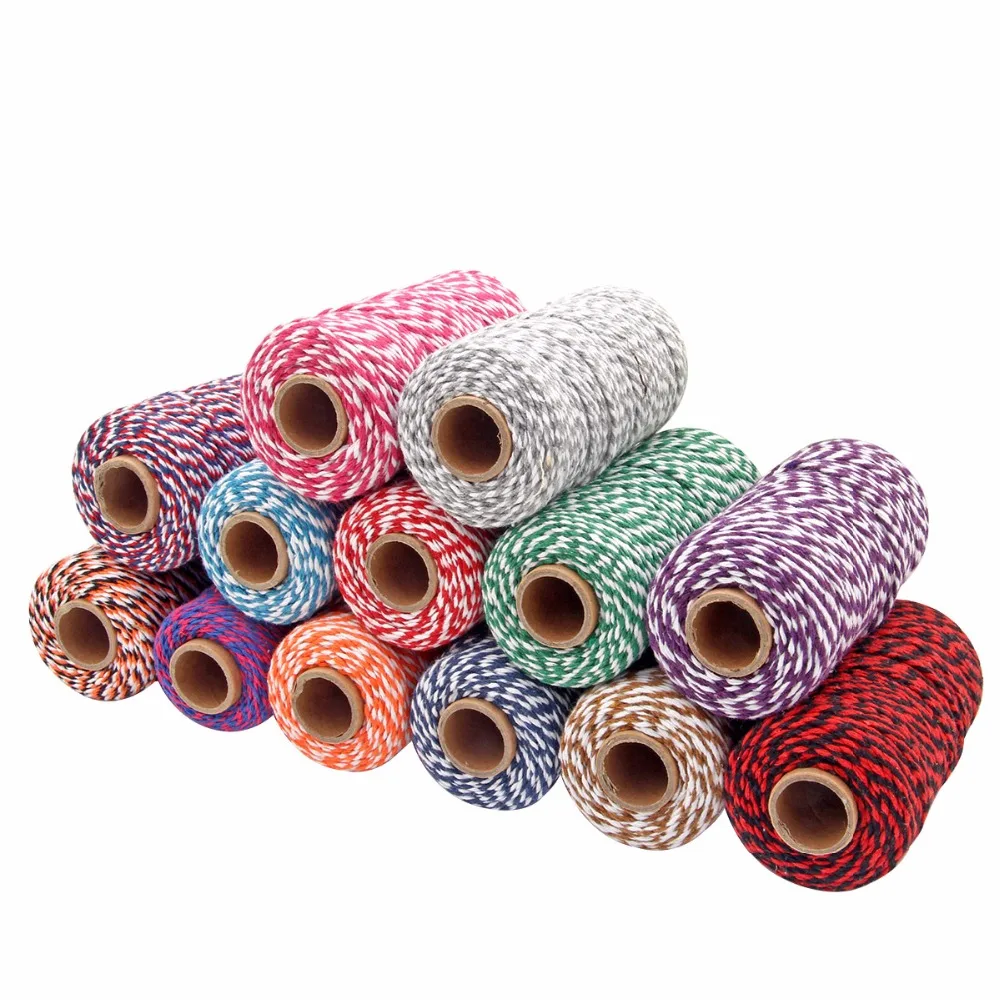 wholesale 30 colors 100 meters Double color cotton rope cotton cord Used in gift wrapping Decorative gift The bakery