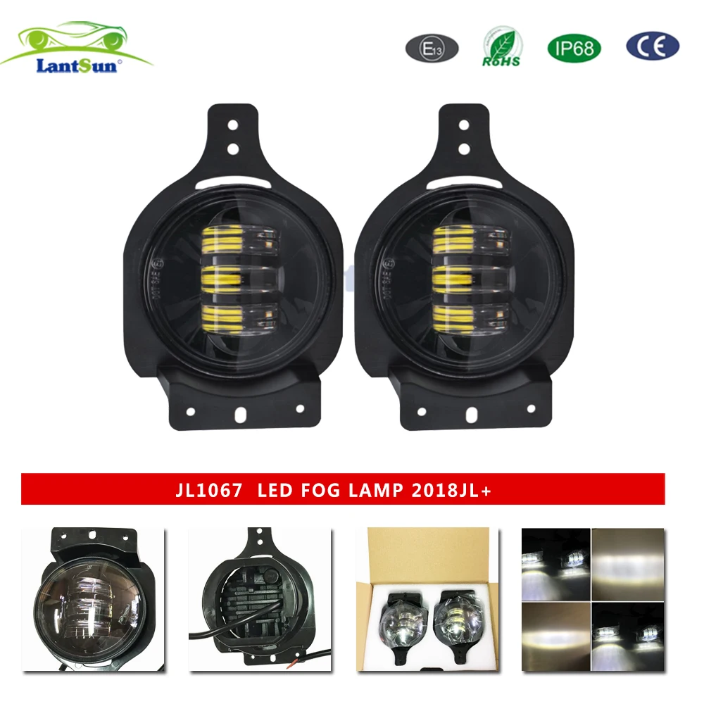 

4Inch 2PCS Round Led Fog Lights 30W 6500K White Halo Ring DRL latestfor work Road Fog Lamps For Jeep Wrangler JL Grand Cherokee