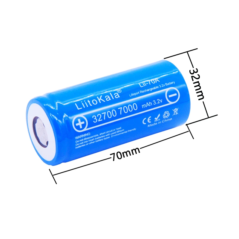 LiitoKala 32700 komórki lifepo4 7000 mah 3.2 V akumulator z płasko zakończony LiFePO4 do latarki 32700 bateria 6500