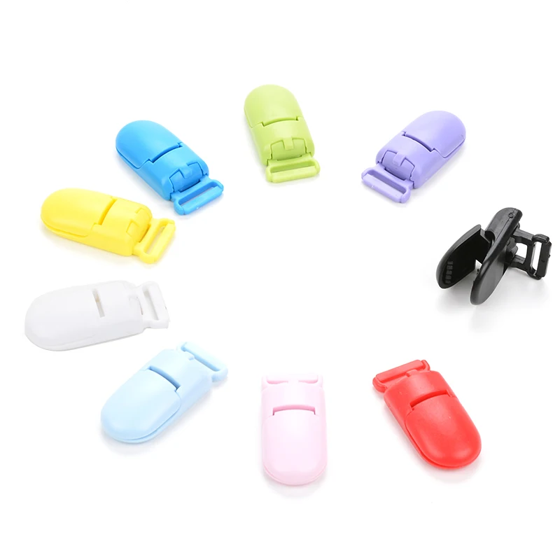 50pcs/lot Baby Plastic 15mm Pacifier Clips Jewelry Making Pacify Soother Holder For Baby Feeding Accessories Tools Multi Colors