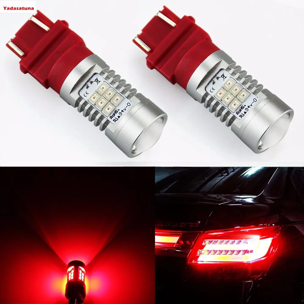 

3157 3156 3056 3057 P27/7W Advanced Power 21-SMD LED Bulbs For Stop Lights,Tail lights, Brake Lights - Plug-and-Play - Red