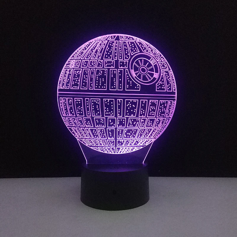 3D Creative Death Star Light Lampada USB LED Lighting 7 Colors Bedroom Lamp Decor Nightlight for Kids Christmas Gift