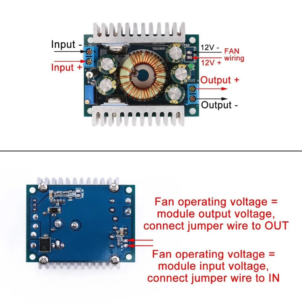 DIY LED U-Home DC-DC Voltage Step-down Buck Converter Voltage Regulator Converter Rated 8A/100W MAX 12A 4.5V-30V for LED Strip