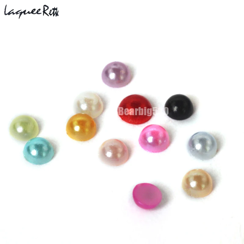 12 Color Pearls For Nail Art Charm Decor Metal Bead Half Shape Design 3D Crystal Rhinestones Manicure Accessories Decoration