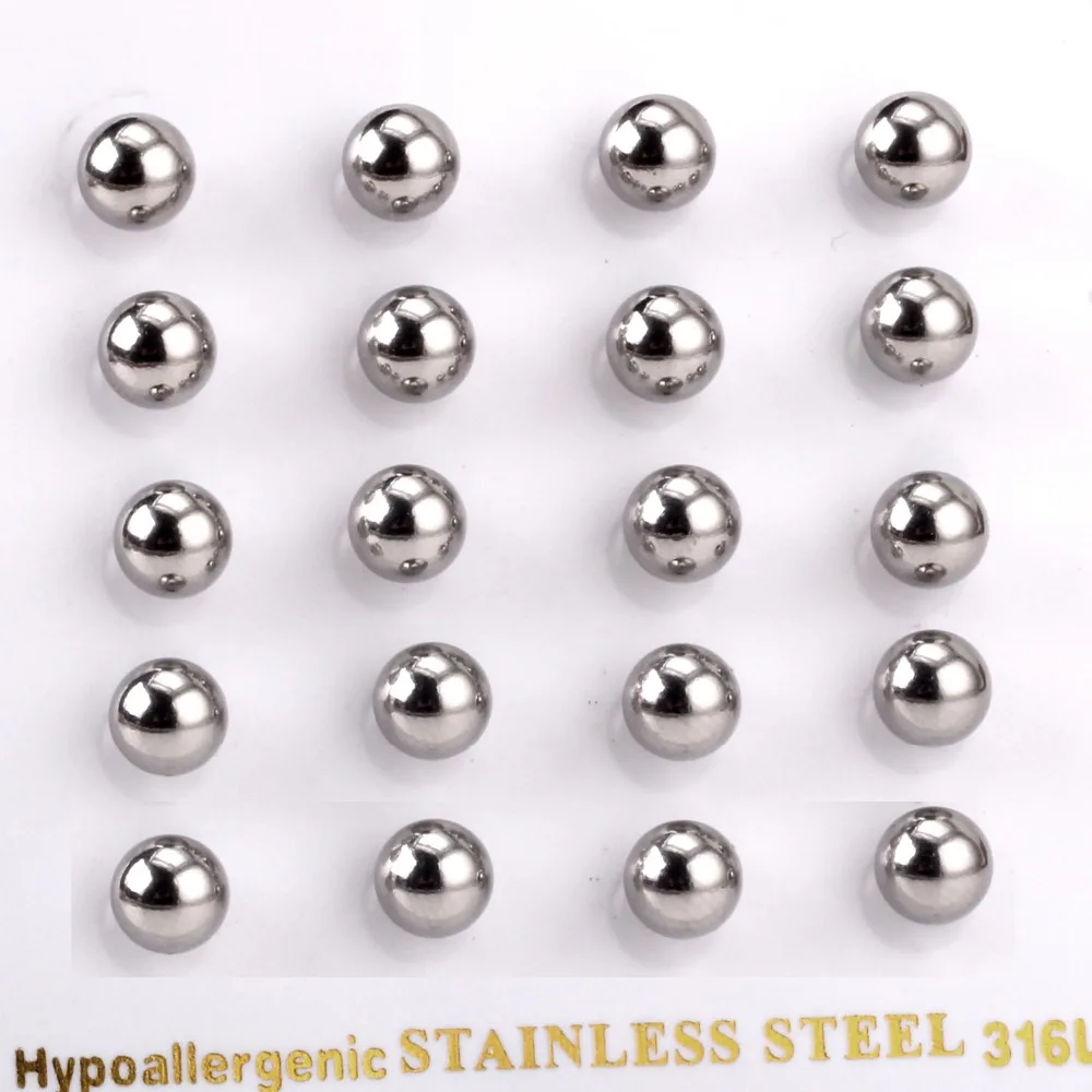 LUXUKISSKIDS Stainless Steel 2mm To 10mm Surgical Ball Studs Earrings Fashion Jewelry Brinco For Women/Men Smooth Mental Beads image 2