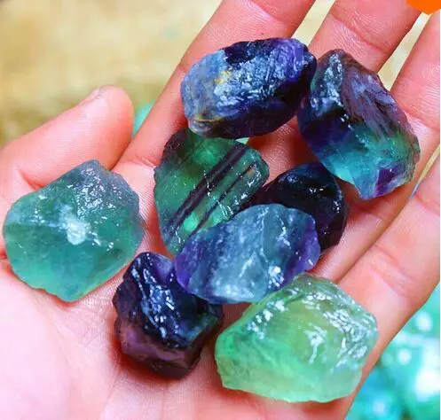 1 lb  Colorful Natural Fluorite Crystal Striped Fluorite Quartz Crystal Stone Point Healing Wand Treatment Stone