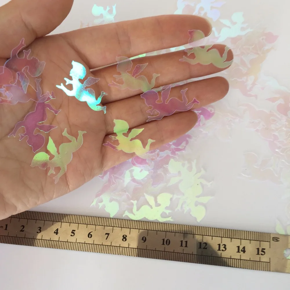 My first holy communion decorations accessory Iridescent Angel Confetti Table Decoration for Baptism Christening view 2