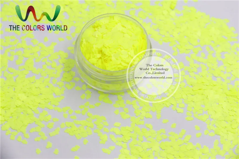 Solvent resistant Sparkles- Neon Yellow Color Cloud-shaped Glitter Confetti for Nail Polish and DIY decoration 1Pack =50g