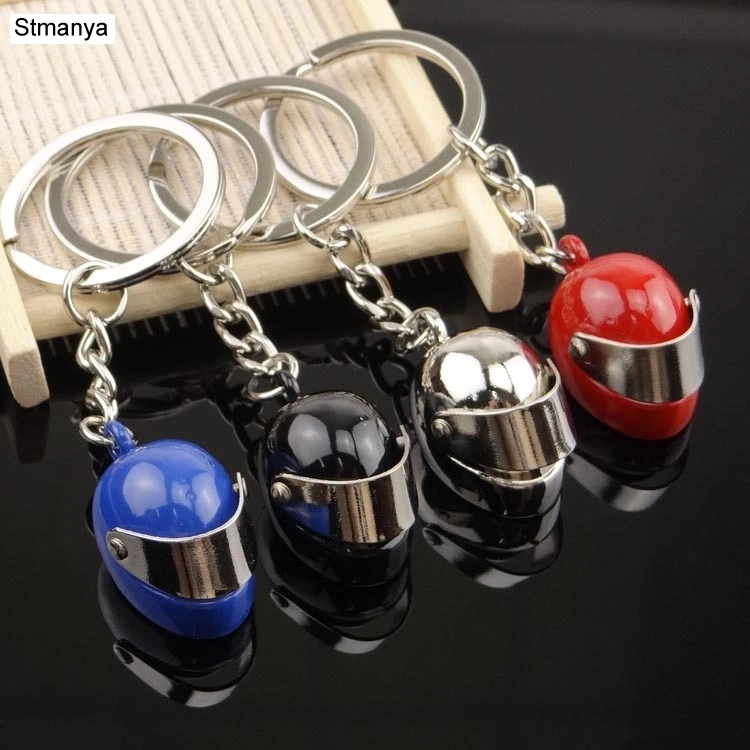 Hot metal Motorcycle Helmet Key Chain Fashion Stereo Motorcycle Helmets Safety Auto Bag Car Key Ring KeyChain Gift jewelry 17021