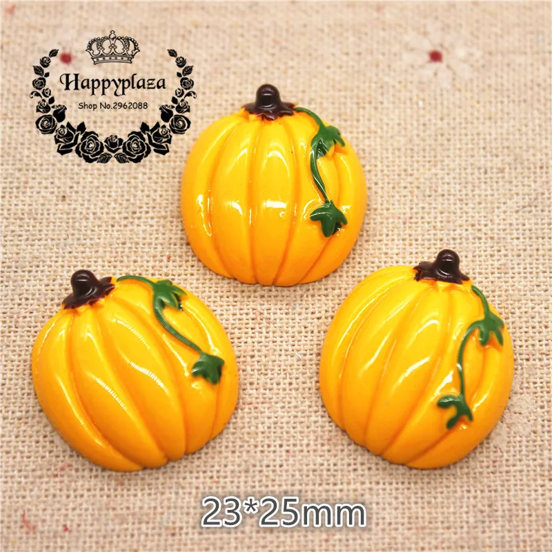 10pcs Cute Resin Pumpkin Simulation Miniature Food Art Flatback Cabochon DIY Craft Decoration,23*25mm