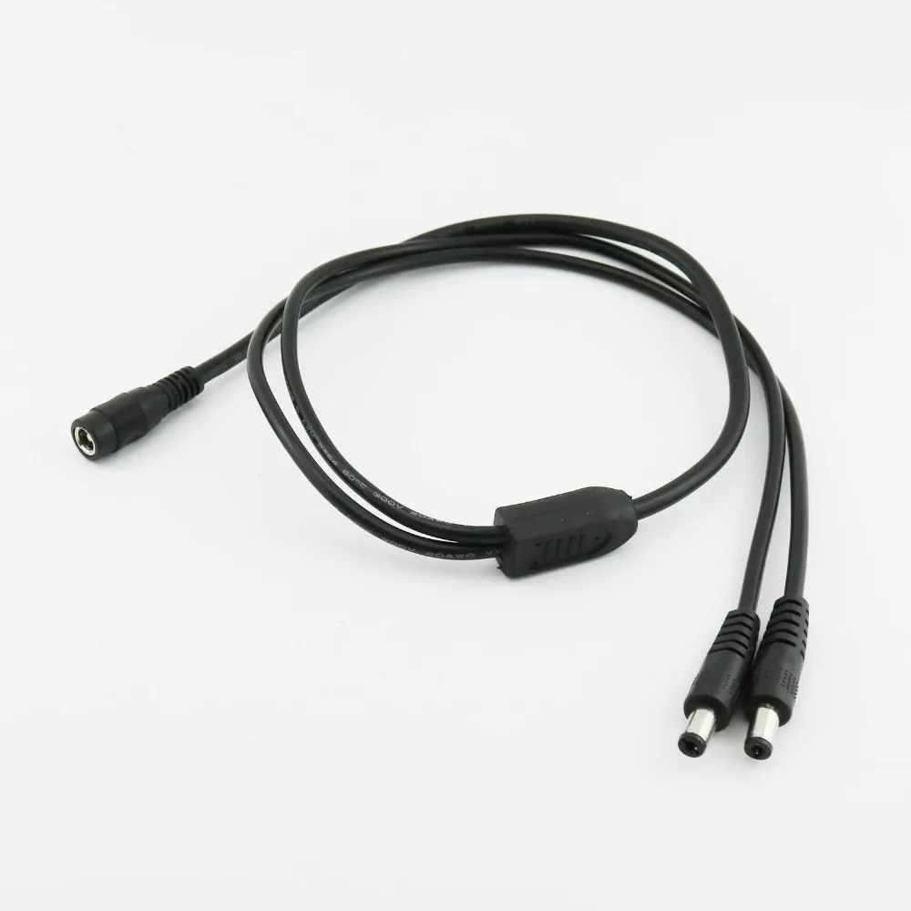 1 pz CCTV DC Power 5.5x2.1mm Femmina A 2 Maschio Spina Adattatore Cavo Splitter 10A 18AWG 70 cm