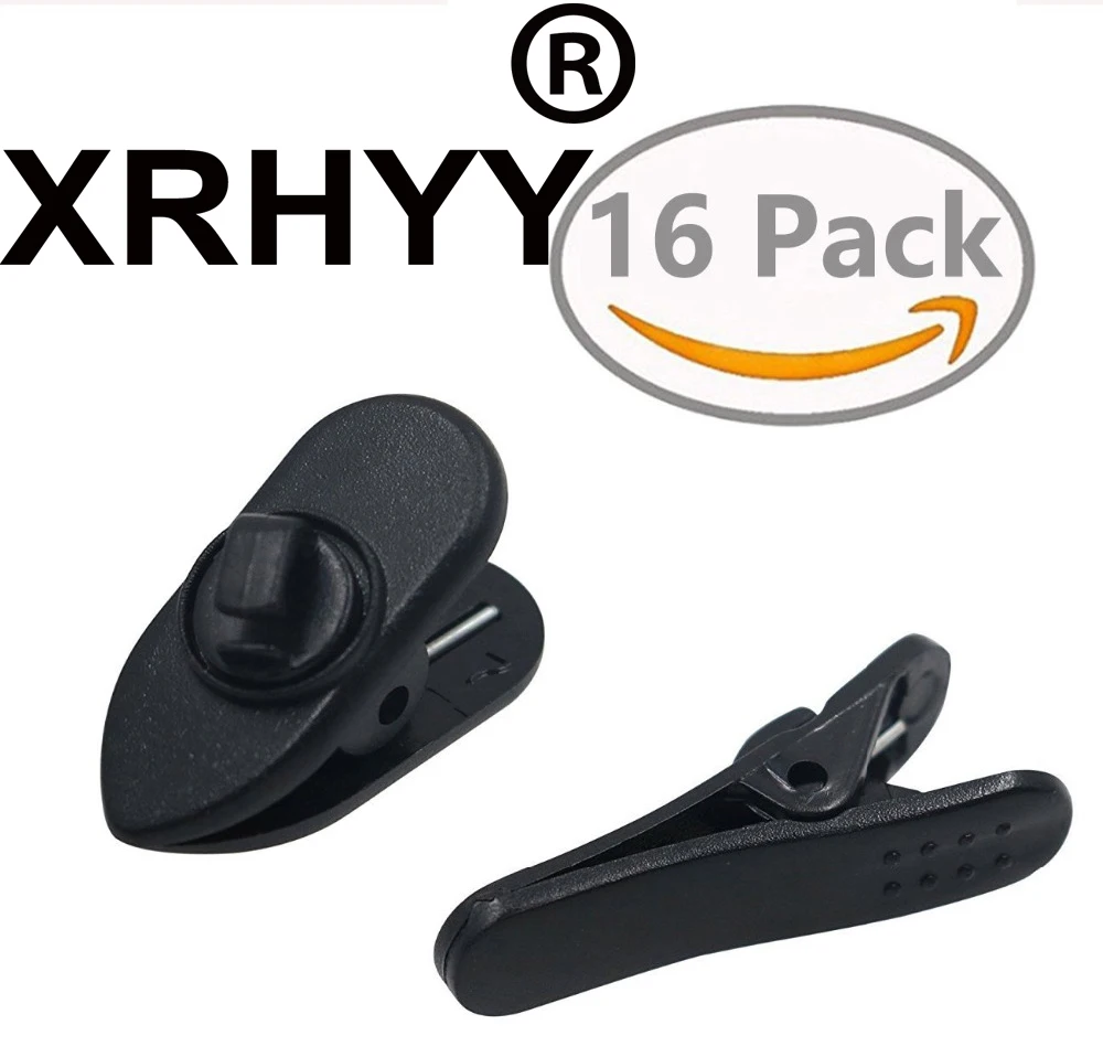 XRHYY 2 Sizes 16Pcs 360 Degree Rotate Earphone Mount Cable Clothing Clip for Most Monster Sennheiser Headset Headphones Earphone