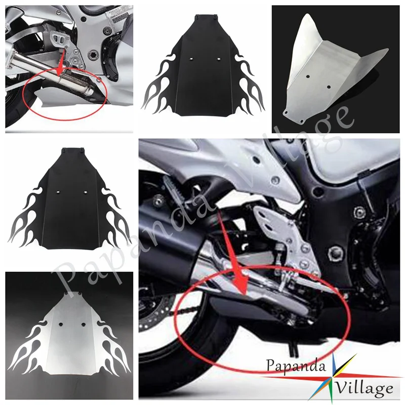 For Suzuki GSXR 1300 GSX1300R Hayabusa 1999-2007 Aluminum Silver Motorcycle Lower Under Belly Pan Wing