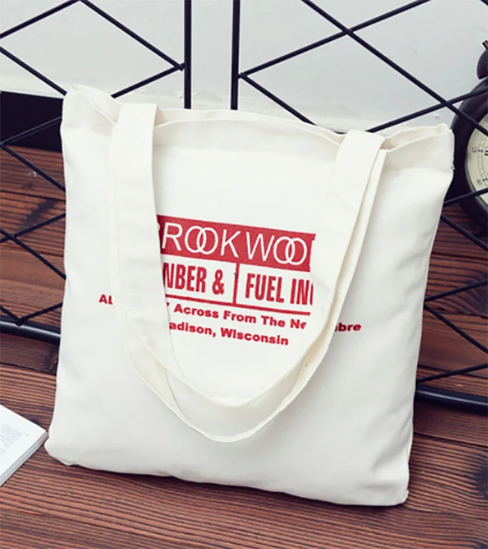 Ivory 100 pcs/lot Customised One Color Logo Canvas Bag Shopper Bag Custom Washable Plain Tote Bag  Natural Canvas Shopping Bag