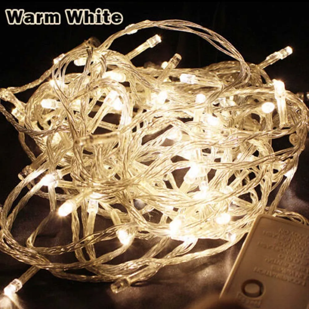 ไฟ LED String แสงวันหยุด10M 100LEDs AC110V/220V EU Xmas งานแต่งงานคริสต์มาสตกแต่งแสง fairy Garland โคมไฟ