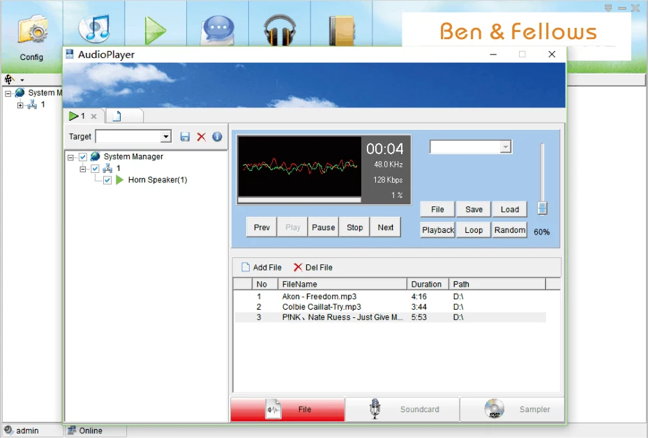 Ben & Fellows 540101 IP System Manager Software IP PA system