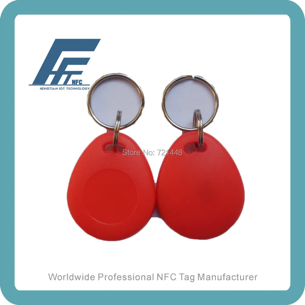 

100pcs RFID keyfob tags Ntag213 Red ABS Waterproof NFC Keyfobs Available For All NFC Phone