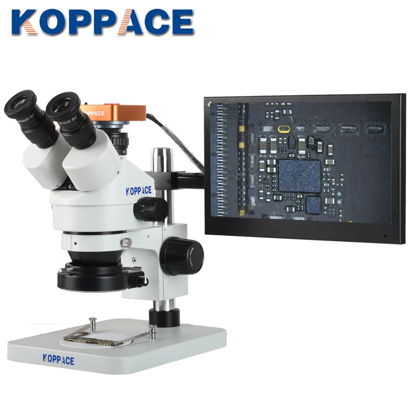 

KOPPACE 3.5X-180X 40 Million Pixels Microscope Camera Trinocular Stereo Mobile Phone Repair Microscope 13.3 inch Display Screen