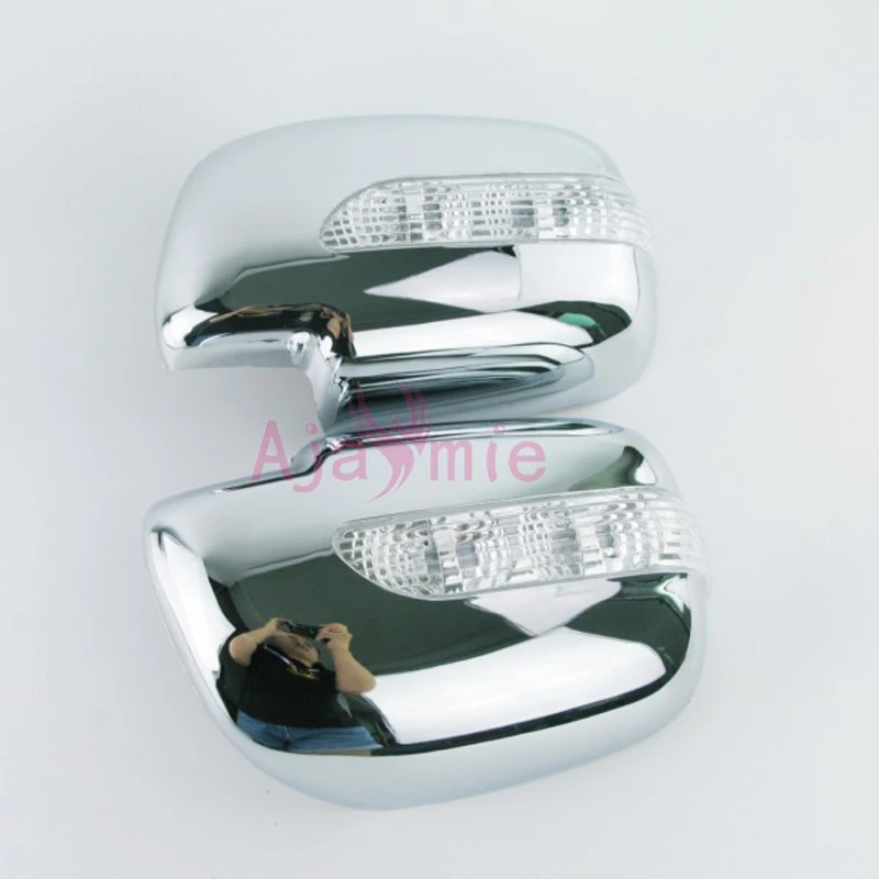 Door Mirror Overlay cover with LED Turn signal 2005 2006 2007 2008 2009 2010 2011 Chrome For toyota Fortuner SW4 Accessories