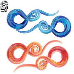 One Pair Glass Ear Spiral Taper Gauge Ear Plug Stretching Expander PircingGlass Gauge Body Jewelry Pircing