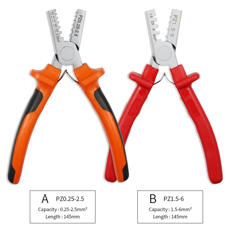 HSC8 crimping pliers 0.25-10mm2 HSC8 6-4/6-6 0.25-6mm2 tube type needle terminal box set mini pressure wire ferrule tools