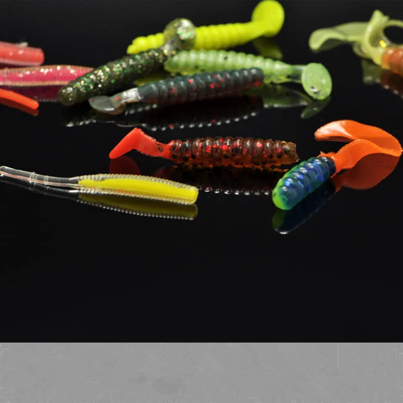 Super Attraction Root Fishing Lure Soft Bait T Shape Single Needle Tail Boot Fish Joint Tails Artificial Lures 4cm 1g Lot 6 Pcs