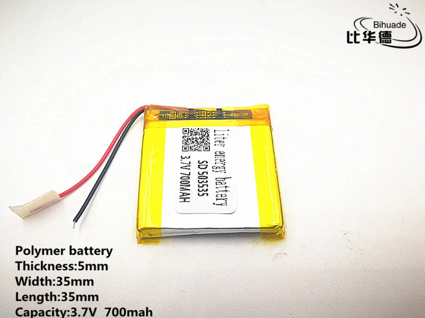 

10 шт./лот 3,7 V 700mAH 503535 полимерный литий-ионный/литий-ионный аккумулятор для DVR, GPS, mp3, mp4