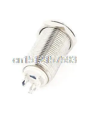 DC3V Blue Indicative Dot LED SPST 12mm Thread Latching Metal Push Button Switch