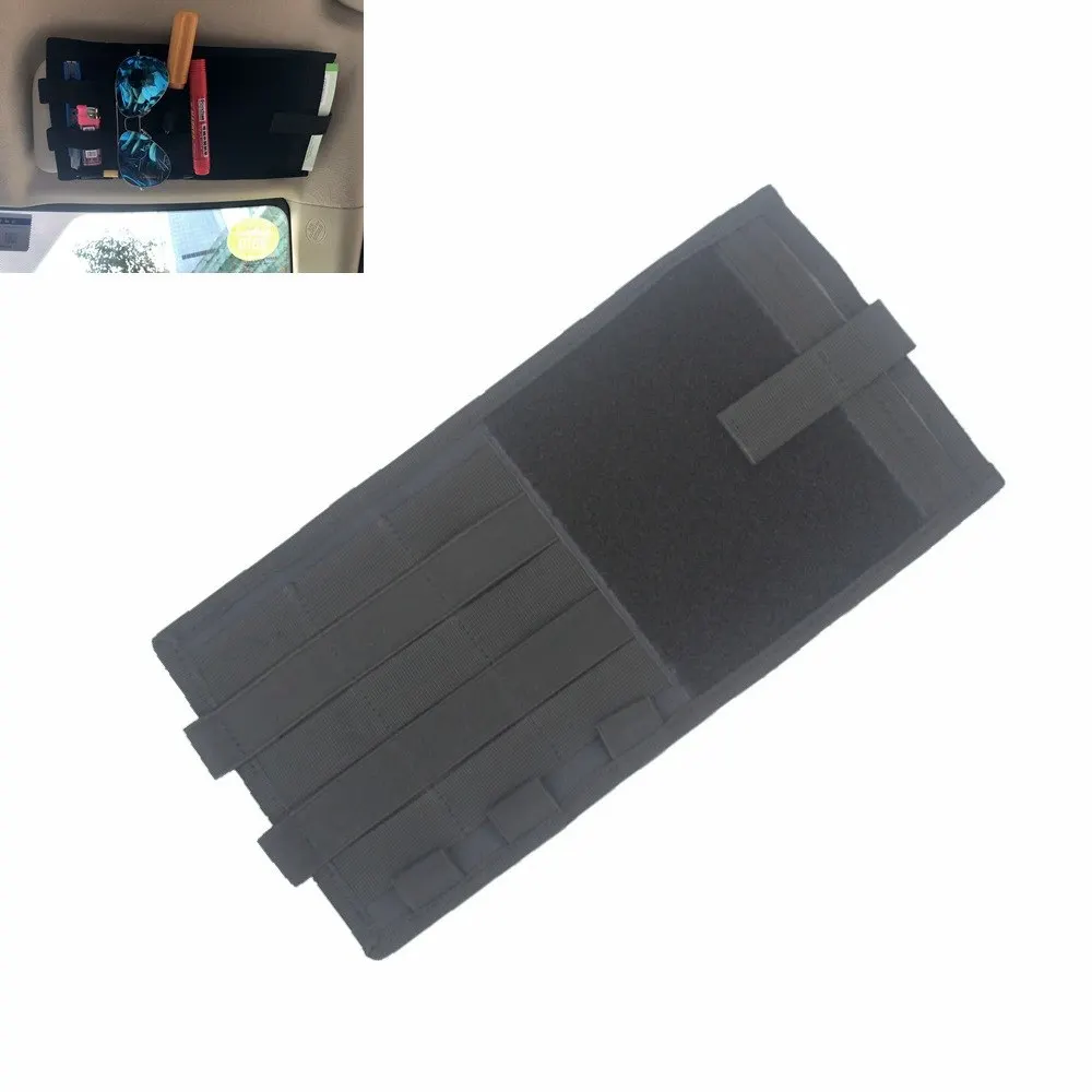 

Multifunction Molle Case PU Car Sun Visor Storage Bag Auto Glasses Ticket Documents Folder Mobile Phone Organizer