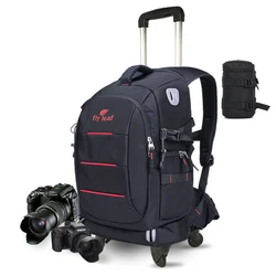 Sac de voyage à roulettes pour homme, sac à main pour appareil photo professionnel, valise étanche, cabine pour homme, bagages à roulettes, initié, photographie SR, nouveau