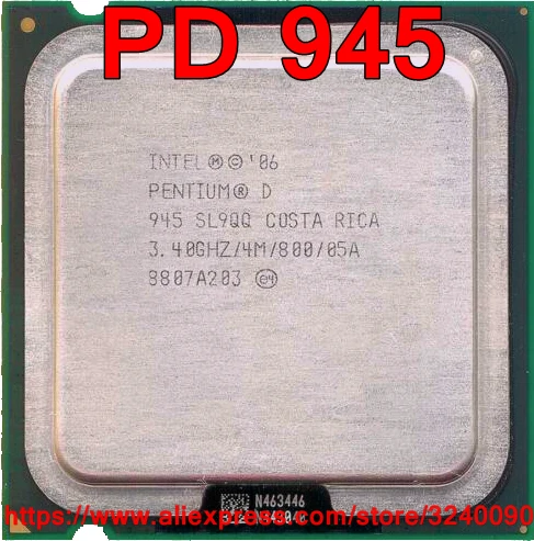 Original CPU Intel Pentium D 945 โปรเซสเซอร์ PD 945 3.40 กิกะเฮิร์ตซ์/4 เมตร/800 เมกะเฮิร์ตซ์ Dual - Core PD945 ซ็อกเก็ต 775 จัดส่งฟรี