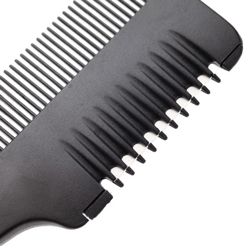 Brainbow 1pc Hair Cutting Comb Black Handle Hair Brushes with Razor Blades Cutting Thinning Trimmin Hair Salon DIY Styling Tools image 4