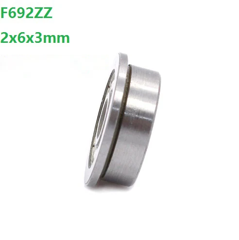 

50pcs/100pcs/500pcs 2x6x3mm F692ZZ F692Z F692 Z ZZ F692-ZZ Double cover Flange Deep Groove Ball Bearing Miniature 2*6*3mm