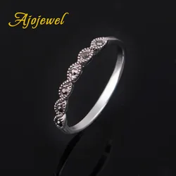 Ajojewel Black Small Rhinestone Vintage Simple Office Style Rings For Women OL 2017 Decoration Jewelry