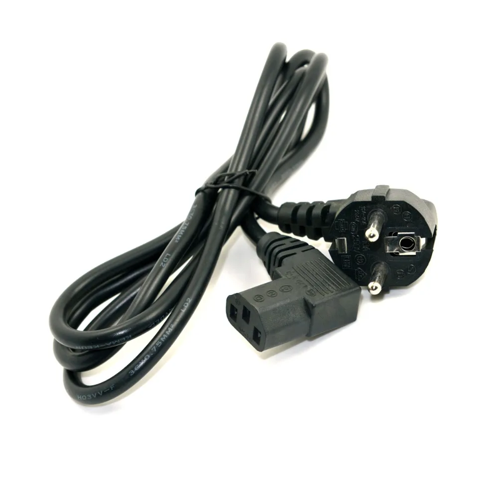 5FT C13 IEC Kettle 90 right angle Degree to European 2 pin Round AC EU Plug Power Lead Cord PC 150cm  Cable