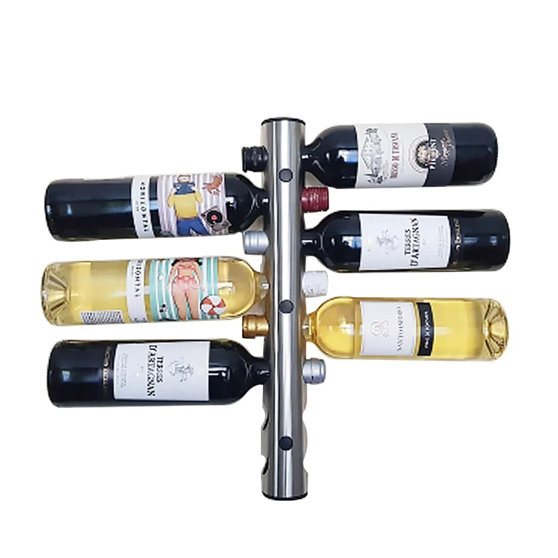 

Delicate Wine Holders Accessories Stainless Steel Wine Rack Bar Wall Mounted Kitchen Holder 12 And 8 Bottles Bar Gadgets Holders