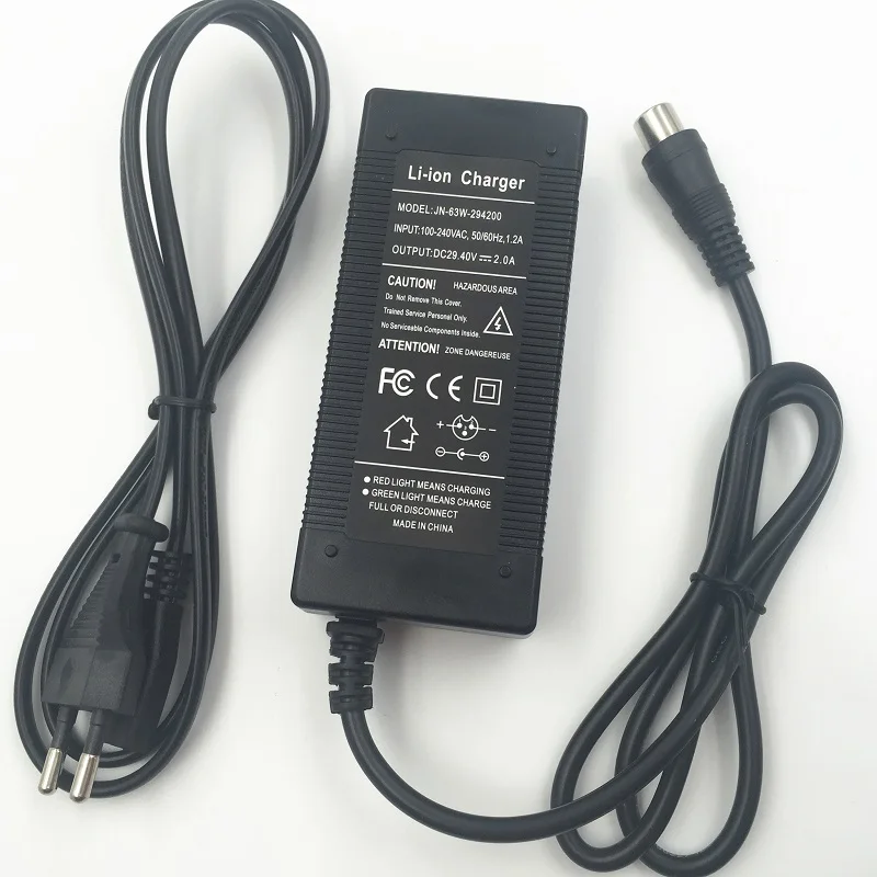 24V Li-ion Lithium Battery Charger Output 29.4V 2A  Lithium Battery Charger RCA Plug Connector 29.4V2A Charger