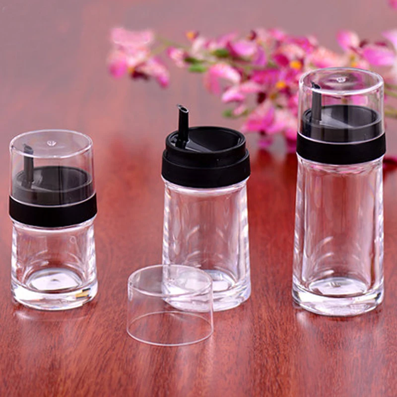 Transparent Faux Glass Seasoning Bottle, Granulated Sugar Oil Bottle with Dust Cover, Original, YAB010