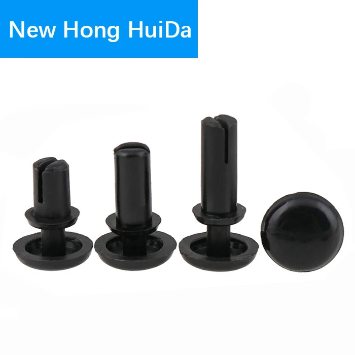 2/2.7/3.1/3.6/4.1/5.1/6.1mm Nylon Plastic R Type Expansion Rivet Nut Buckle Clip PC Board Rivet Fastener Black White