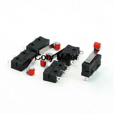 

5pcs 125VAC 5A Hinge Roller Lever Momentary Mini Microswitch 3-Pin SPDT