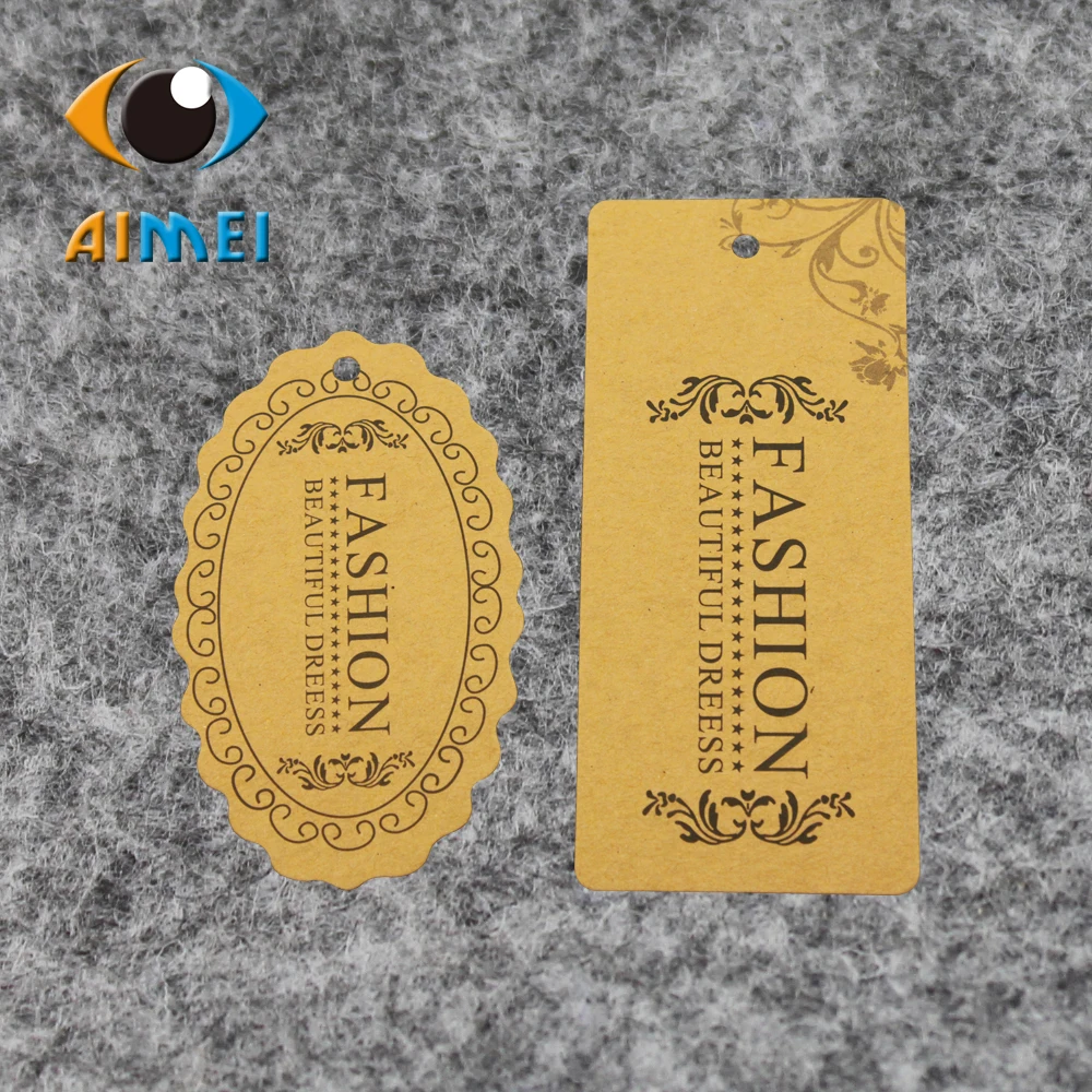 Custom 500Pcs/Lot Paper Price Hang Tags for Clothing Brand Logo Swing Tag for Gift Price Paper Labels Printed Tags