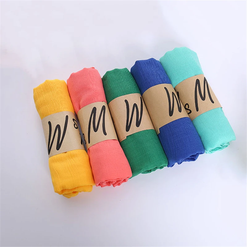 New Linen Scarves Women Solid Color Scarf Shawl Luxury Brand Muslim Hijab Muffler Female Soft Wraps Headband Foulard Bufandas