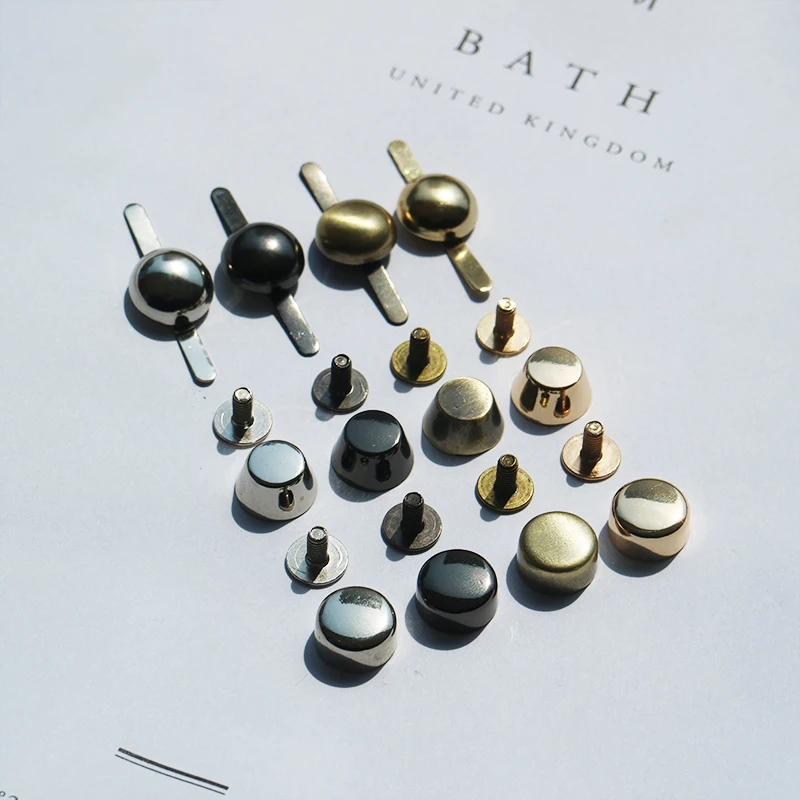 

1.2cm Screw Bag Parts Rivet Bag Accessories Manual Metal Screw Bag Bottom Nail Foot Nail Diy Parts Zinc Alloy High Quality