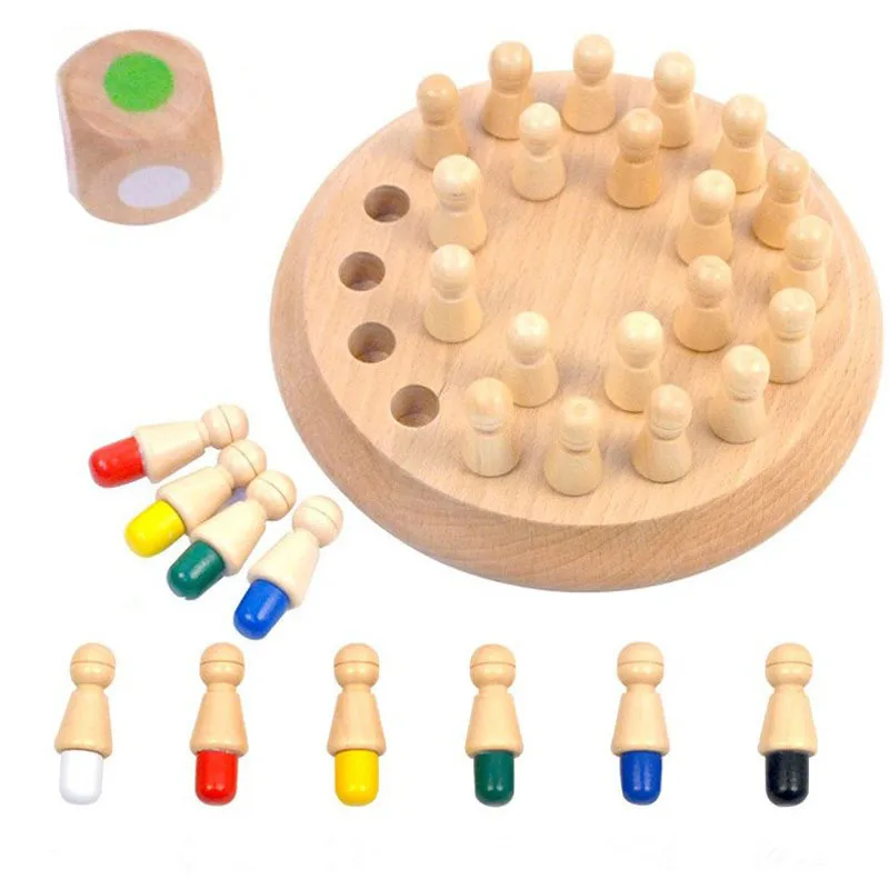 

Kids Toy Wooden Memory Match Developing Compete Chess Learning Educational Preschool Training 3D Puzzle Toy gifts for children