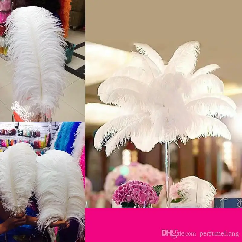 

Factory 10 colors Hot Sell 20-45cm(8inch~18inch) DIY Ostrich Bulk Feather Plumes for Wedding centerpiece table centerpiece