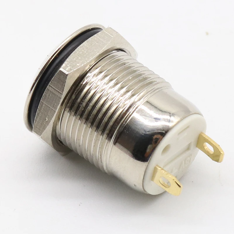 1pcs 12mm Waterproof Momentary High Round Stainless Steel Metal Push Button Switch Car Start Horn Speaker Bell Automatic Reset