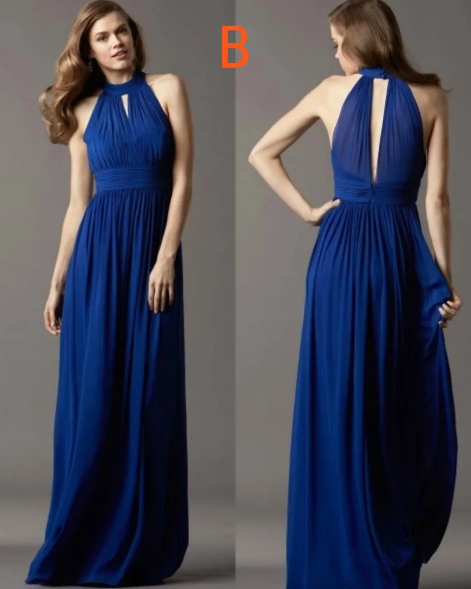 Royal blue Nieuwe Aangepaste kleur & Size! Zoete 4 stijl lange Bruidsmeisjekleding kleuren trouwjurk, Prom party dress vrouwen Plus size